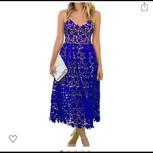 ❌❌sold❌❌ Worn once- Blue Crochet dress size small